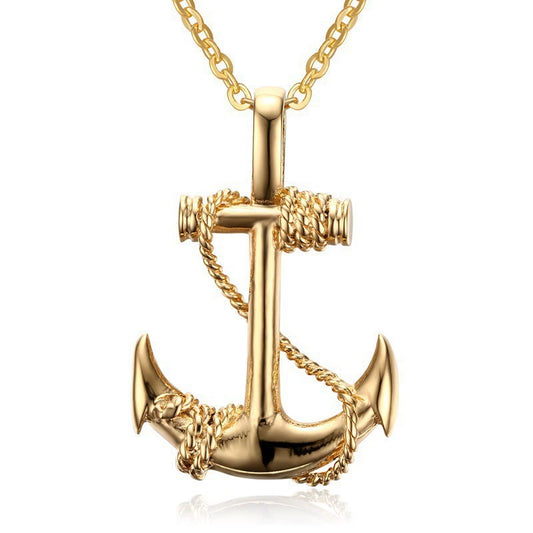 Foreign trade jewelry Caribbean Pirates Anchor Necklace Fashion Hip Hop Men and Women Accessories Men and Women Necklace