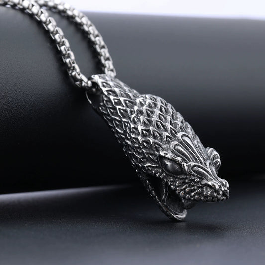 Foreign trade European and American style new personalized fashion snake head polished non-fading pendant